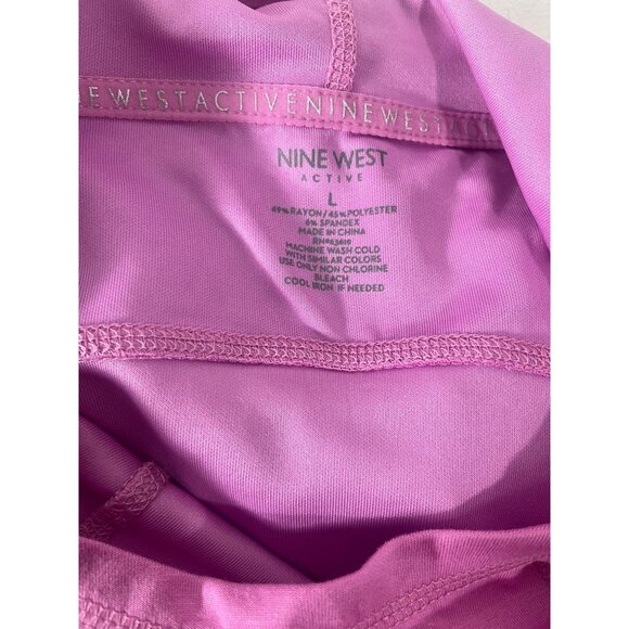 Nine West Sweater Cowl Neck Tunic Athletic Crop Sweatshirt L Womens Pink Sweater - Picture 9 of 9